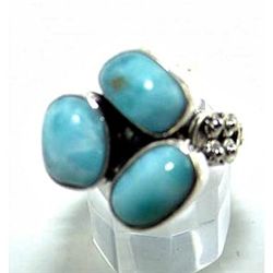 Silver and Larimar Ring