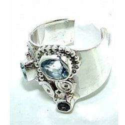 Silver and Blue Topaz & Amethyst Ring