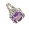 Image 1 : 5.0 Ctw. Amethyst & Diamond Pendant In 10kw Gold