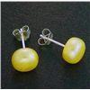 Image 1 : 7 Mm Yellow Pearl Stud Earrings