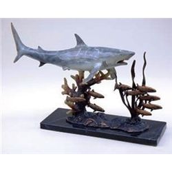 Feeding Shark Bronze Sculpture