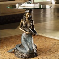 Mermaid Bronze Sculpture Side Table