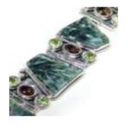 Serphinite, Garnet & Peridot Bracelet