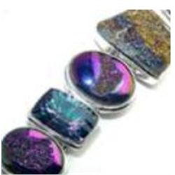 Coated Drusy & Mystic Topaz Bracelet