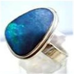 Silver and Fire Opal Ring