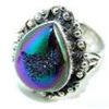Image 1 : Silver and Coated Drusy Ring