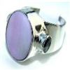 Image 1 : Silver and Pink Opal & Amethyst Ring