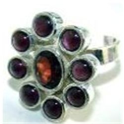 Silver and Garnet Ring