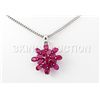 Image 1 : 20.72CTW Flower Cluster Pink Ruby Silver Pendant