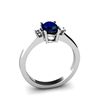 Image 1 : Sapphire 0.60 ctw Diamond Ring 14kt White Gold