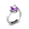 Image 1 : Amethyst 1.75 ctw Diamond Ring 14kt White Gold