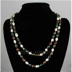 441.32CTW 46" WHITE-GREEN-BROWN LONGSTRAND FRESHWATER P