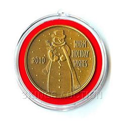 Christmas 2010 Bronze Round X-10 Snowman (with ornament