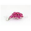 Image 2 : 24.83CTW Natural Pink Ruby-Sterling Silver Pendant