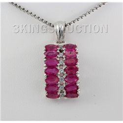 22.31CTW Fashion Pink Ruby Sterling Silver Pendant