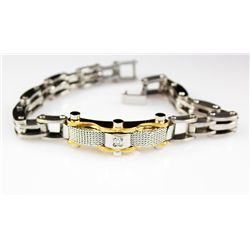 Mens Faux Diamond Stainless Bracelet