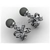 Image 2 : 14MM Tahitian South Sea Pearl Diamond Butterfly Earring