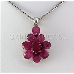 30.53CTW Natural Pink Ruby-Sterling Silver Pendant