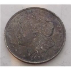 1921 Silver Morgan Dollar, Black Toned