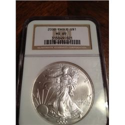 2000 SILVER EAGLE NGC MS-69
