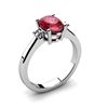 Image 1 : Garnet 1.40 ctw Diamond Ring 14kt White Gold
