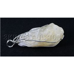 Natural 139.03ctw Uncut Yellow Topaz Pendant