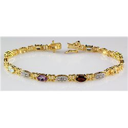 Sterling Gold 6.2 Multi Stone Bracelet