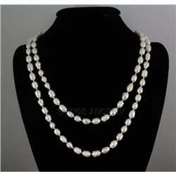 368.64CTW 46" PEACH LONGSTRAND FRESHWATER PEARL NECKLAC