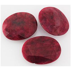 181.20ctw Ruby Oval Cut Loose Gemstone lot of 3