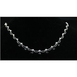 Sterling 3.14 Diamond Black Sapphire Necklace