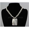 Image 1 : 212.03CTW 18" WHITE FRESHWATER CAPIZ PENDANT/MOTHER OF