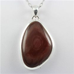 64.ctw Brown Agate Gemstone Silver Pendant