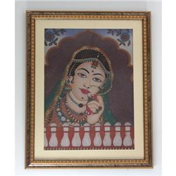 24 1/2" x 30 1/2" Indian Princess Gemstone Painting