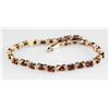 Image 1 : Sterling Platinum 6.4 ctw Garnet Bracelet