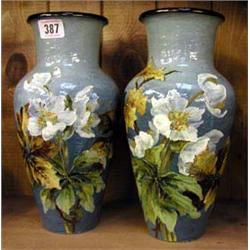 A pair of Doulton Impasto vases, decorated wi...