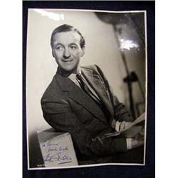 A David Niven real photograph, 7x10", ink sig...