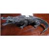 Image 1 : A large Bronze crocodile figure....