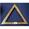 Image 1 : An early triangular inlaid cribbage board....