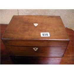 A 19thC good sewing box....