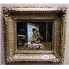 Image 1 : A superb 19thC oil on board of a farmer tendi...