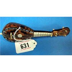 Turtle Shell Mandolin A miniature Tortoise shell mandolin, the edge...