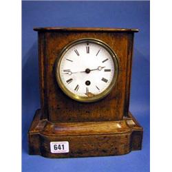 A 19thC light Oak cased mantel clock, the mov...