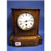 Image 1 : A 19thC light Oak cased mantel clock, the mov...