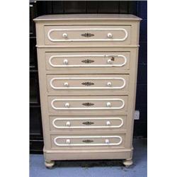A French, provincial, painted tall chest of s...