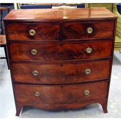 A superb George III, flame Mahogany, bow fron...
