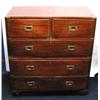 Image 1 : A Victorian two piece Military chest of drawe...
