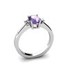 Image 1 : Tanzanite 0.48 ctw Diamond Ring 14kt White Gold