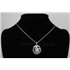 Image 1 : 36.00ctw Purple Jade & Dragon Silver Round Pendant