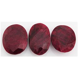 226.04ctw Ruby Oval Cut Loose Gemstone lot of 3