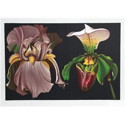 Lowell Blair Nesbitt, Iris and Orchid, Serigraph